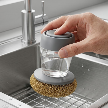 Multi-Functional Soap Dispensing Palm Brush | Effortless Kitchen Cleaning