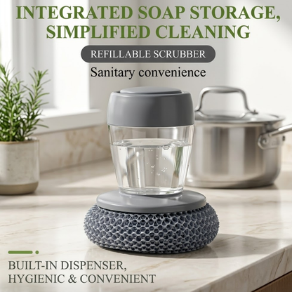 Multi-Functional Soap Dispensing Palm Brush | Effortless Kitchen Cleaning